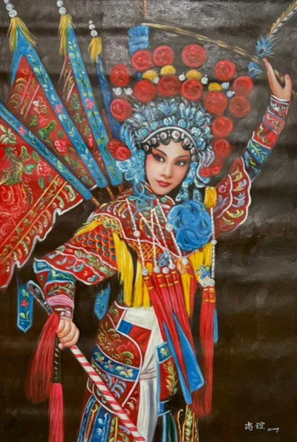 Peinture à l'huile sur toile belle femme opéra chinois par Shangyi - Kikooyou Art Gallery - Kikooyou Art Gallery