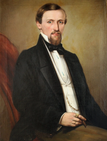 Portrait d'homme Biedermeier portrait d'un homme élégant au cigare 19ème Jh - Kikooyou Art Gallery