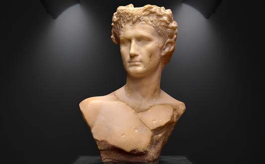 Buste de César Auguste, une reproduction fabriquée en marbre moulé Hauteur: 62 cm - Kikooyou Art Gallery