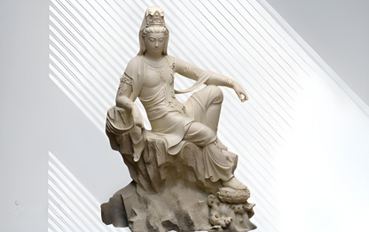 art-sculpture-statue-Guan Yin sur lotus