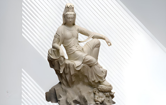 art-sculpture-statue-Guan Yin sur lotus