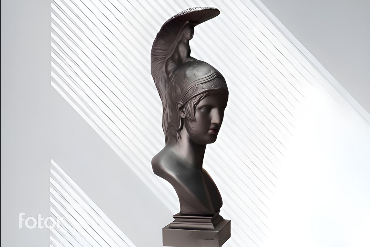 Buste d’ Arès-Mars de couleur noire. Reproduction d’une sculpture de grande qualité du dieu Arès réalisée en marbre moulé - Kikooyou Art Gallery