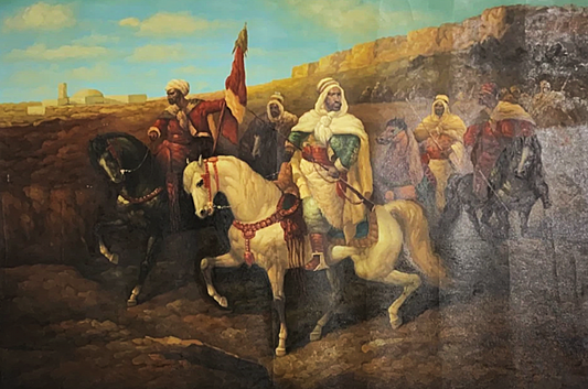 art-orientaliste-cavalier-arabe-peinture-huile sur toile