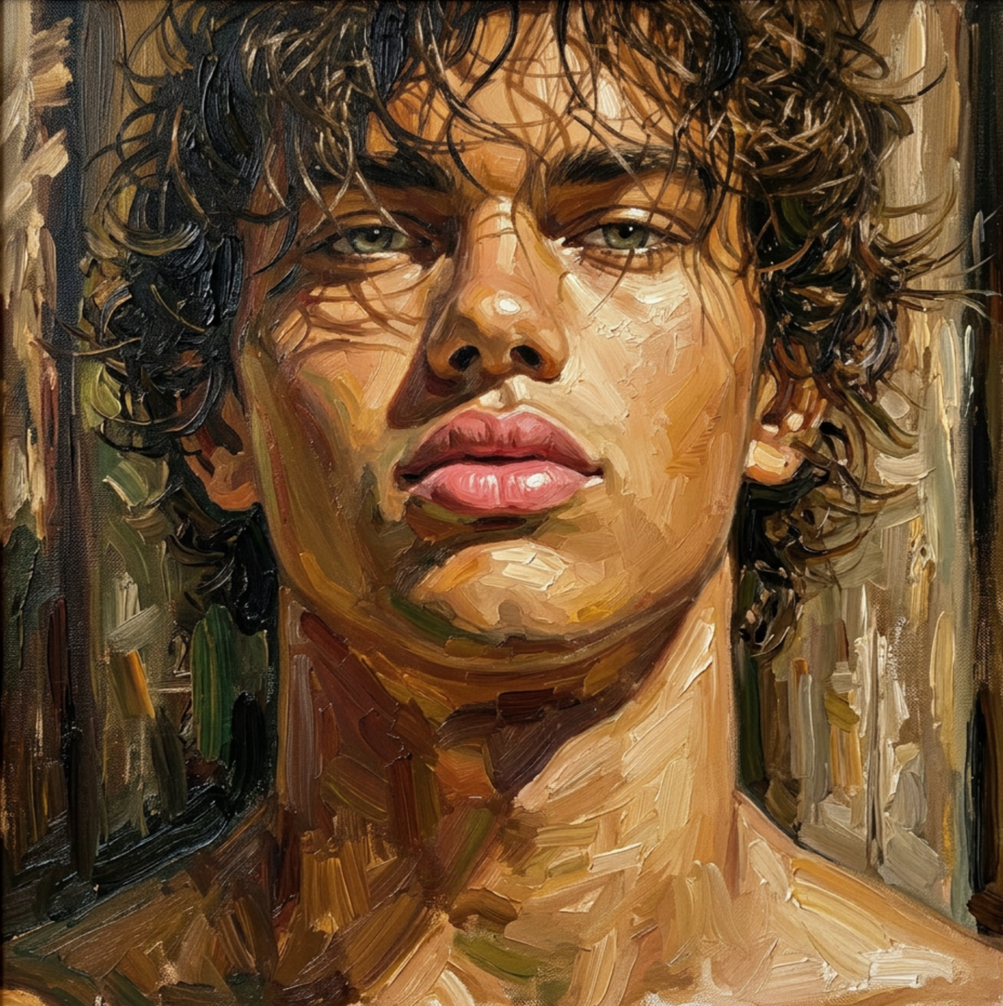 peinture huile sur toile faite sur commande - PORTRAIT BOGOSSE AUTRE TEMPS SAHARA