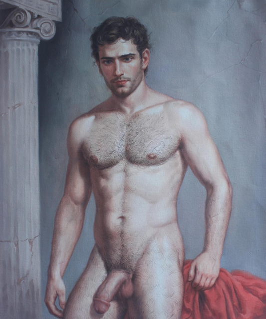 peinture huile sur toile - PORTRAIT BOGOSSE  NU INTEGRALE
