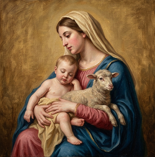 peinture huile sur toile faite SUR COMMANDE - PORTRAIT MARIE ET JESUS