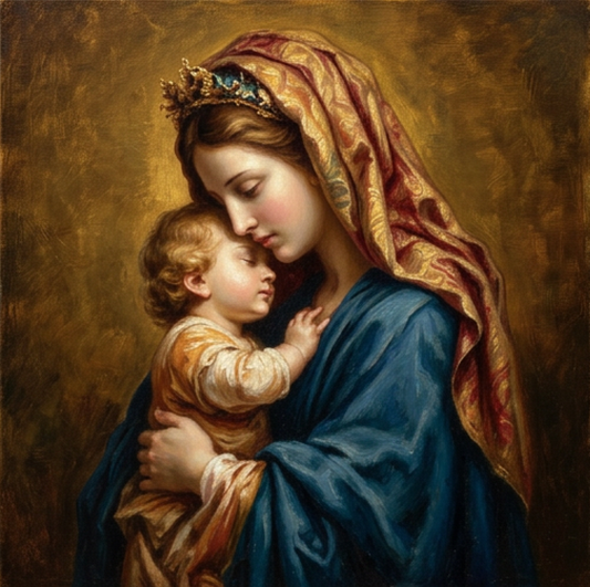 peinture huile sur toile faite SUR COMMANDE - PORTRAIT MARIE ET JESUS