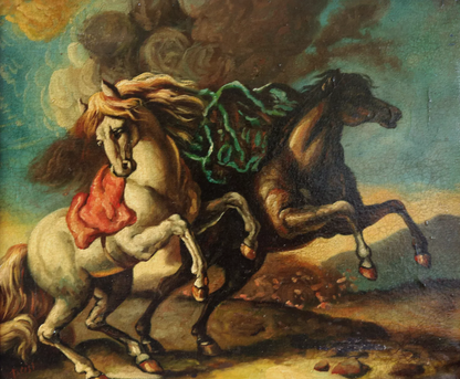 art-animal-Tableau-Chevaux-peinture à l'huile sur toile