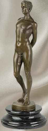 art-érotique-statue-bronze-male-homme-nu-énorme-sexe - Kikooyou Art Gallery