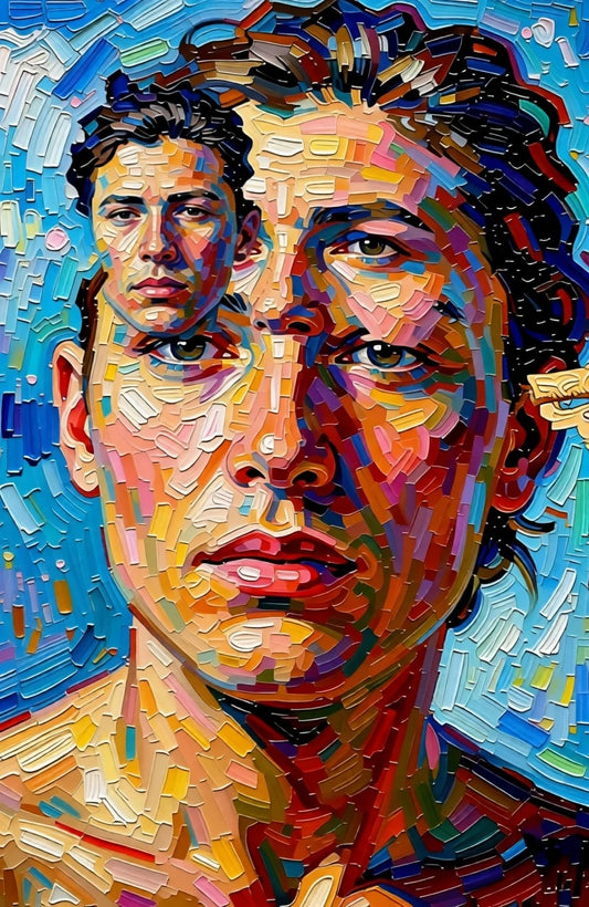 peinture huile sur toile faite sur commande - PORTRAIT BOGOSSE SURREALISTE