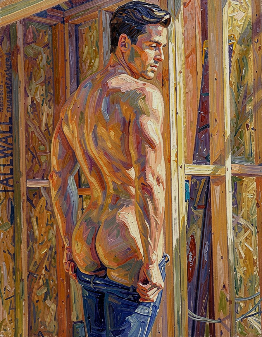 peinture huile sur toile faite sur commande - PORTRAIT BOGOSSE FESSES