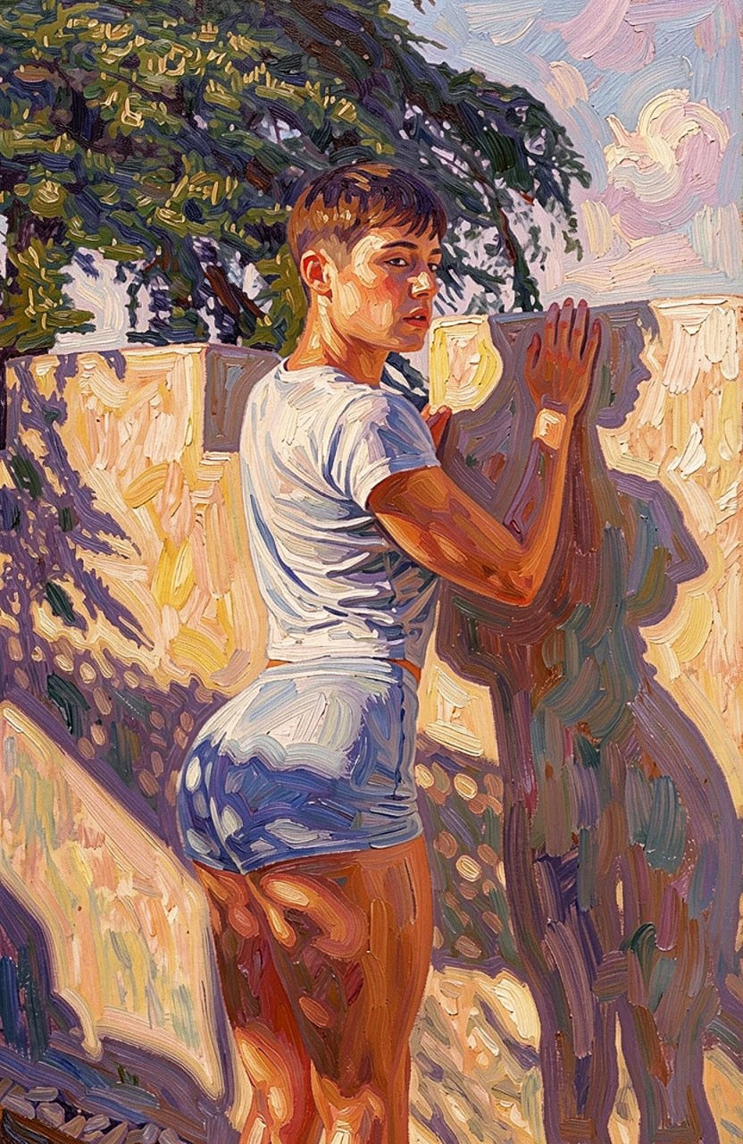 peinture huile sur toile faite sur commande - PORTRAIT BOGOSSE FESSES