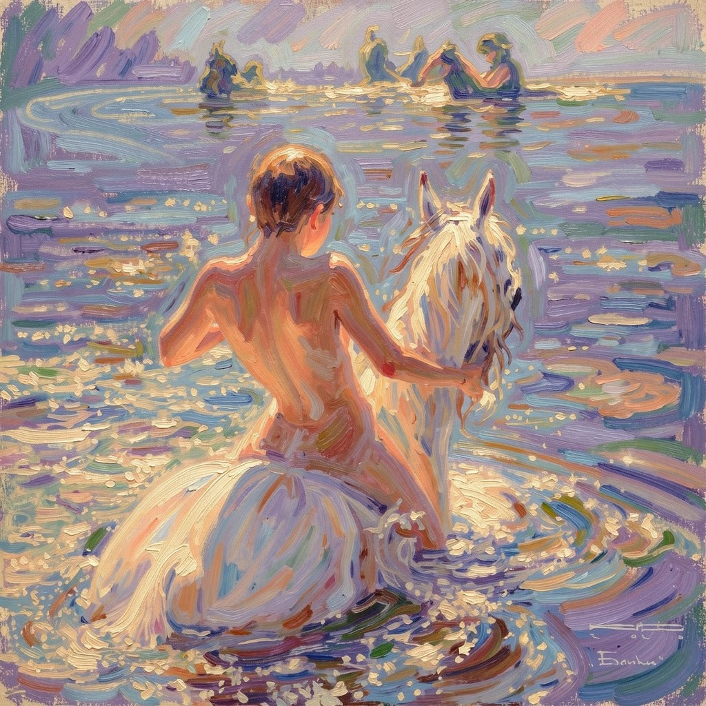 peinture huile sur toile faite sur commande - PORTRAIT BOGOSSE A CHEVAL