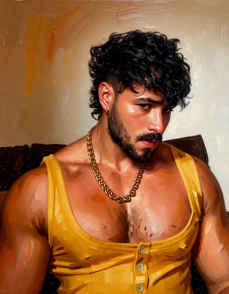 peinture huile sur toile faite sur commande - PORTRAIT BOGOSSE NIPS