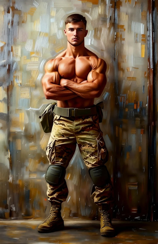 peinture huile sur toile faite sur commande - PORTRAIT BOGOSSE SOLDIER