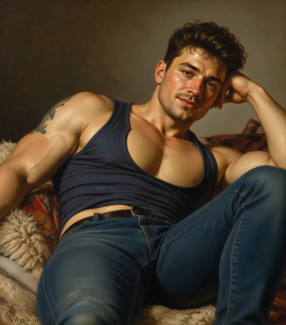 peinture huile sur toile faite sur commande - PORTRAIT BOGOSSE PECS