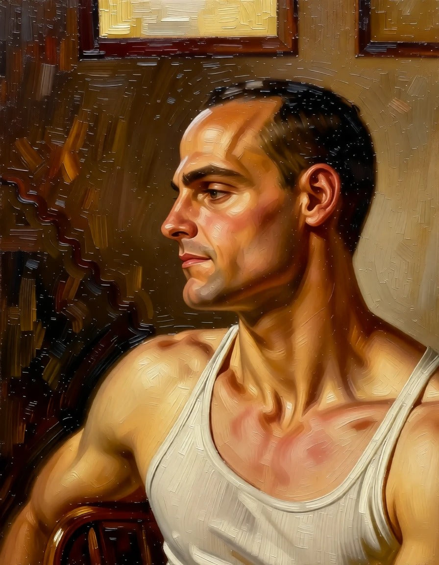 peinture huile sur toile faite sur commande - PORTRAIT BOGOSSE GAY