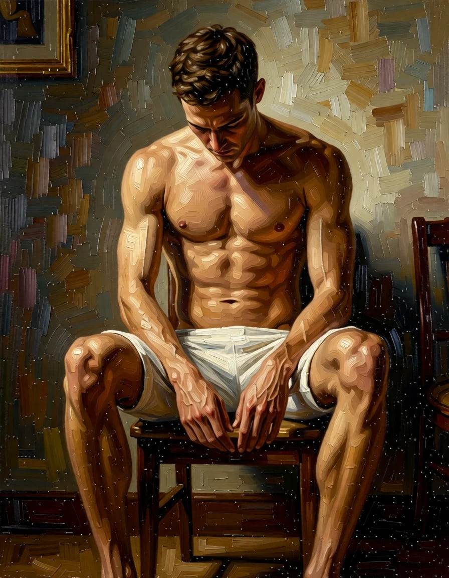 peinture huile sur toile faite SUR COMMANDE - PORTRAIT BOGOSSE TRITESSE
