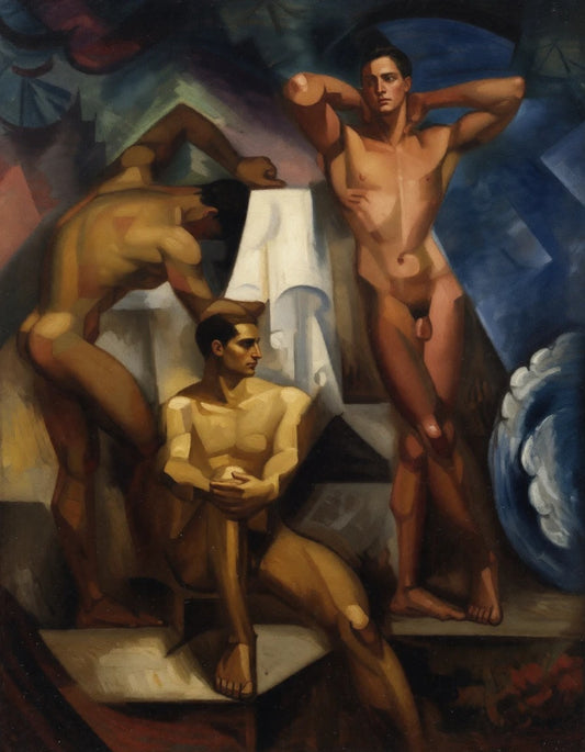 peinture huile sur toile faite SUR COMMANDE - PORTRAIT BOGOSSE GAY LOVERS