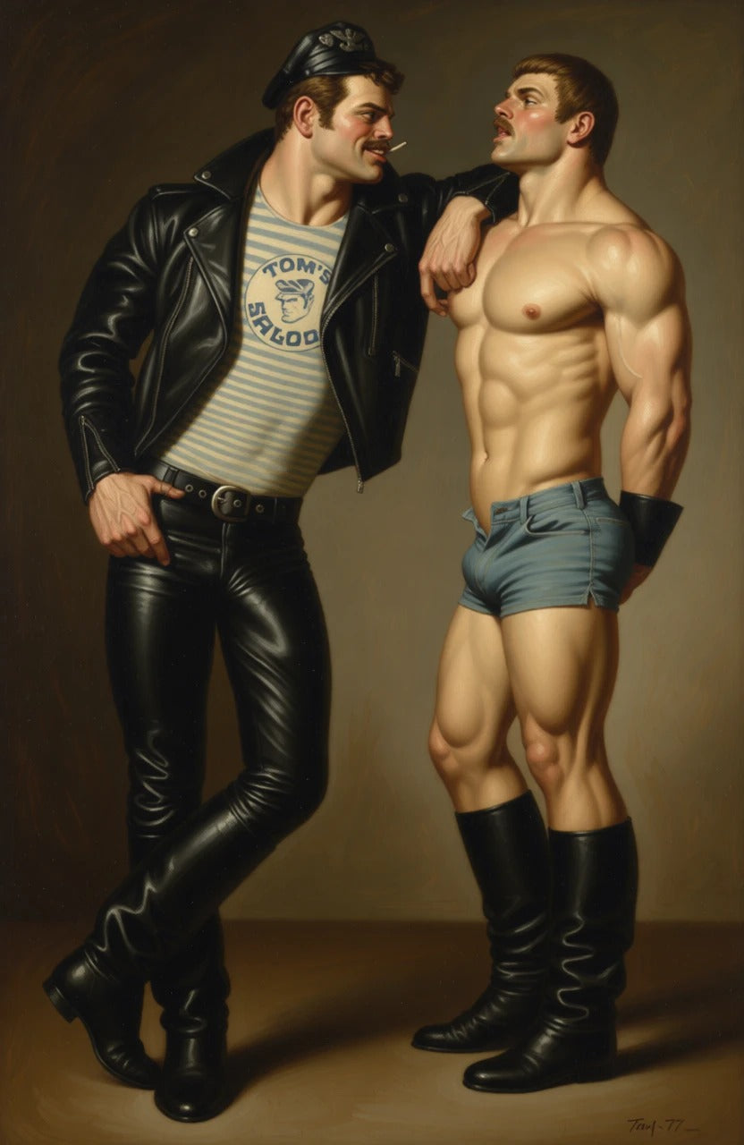 peinture huile sur toile faite SUR COMMANDE - PORTRAIT MALE GAY LOVERS AUTRE TEMPS