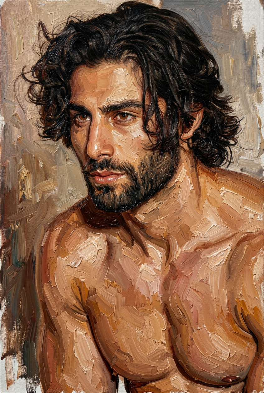 peinture huile sur toile faite sur commande - PORTRAIT BOGOSSE AUTRE TEMPS SAHARA