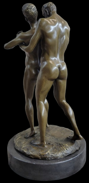 art-érotique-statue-bronze-gay-male-hommes-nus-énorme-sexe -Kikooyou Art Gallery