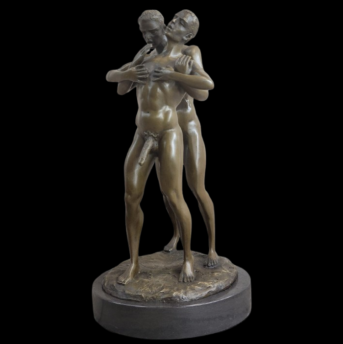 art-érotique-statue-bronze-gay-male-hommes-nus-énorme-sexe -Kikooyou Art Gallery