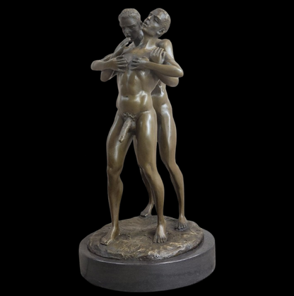 art-érotique-statue-bronze-gay-male-hommes-nus-énorme-sexe -Kikooyou Art Gallery