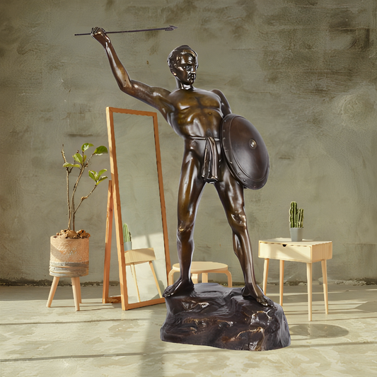 Sculpture en bronze de guerrier