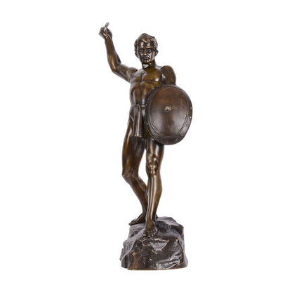 Sculpture en bronze de guerrier