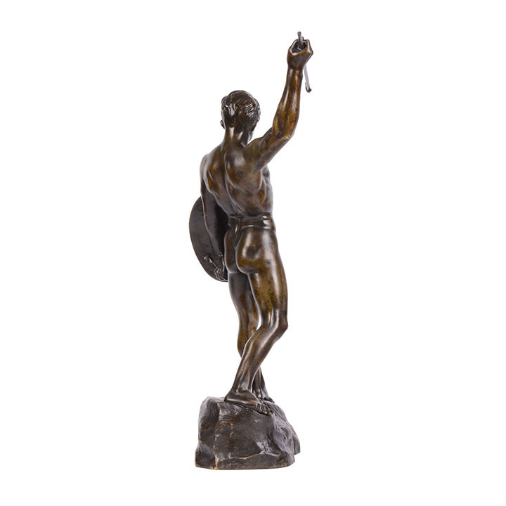 Sculpture en bronze de guerrier