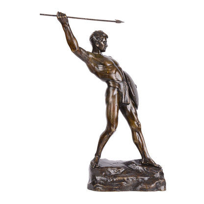 Sculpture en bronze de guerrier
