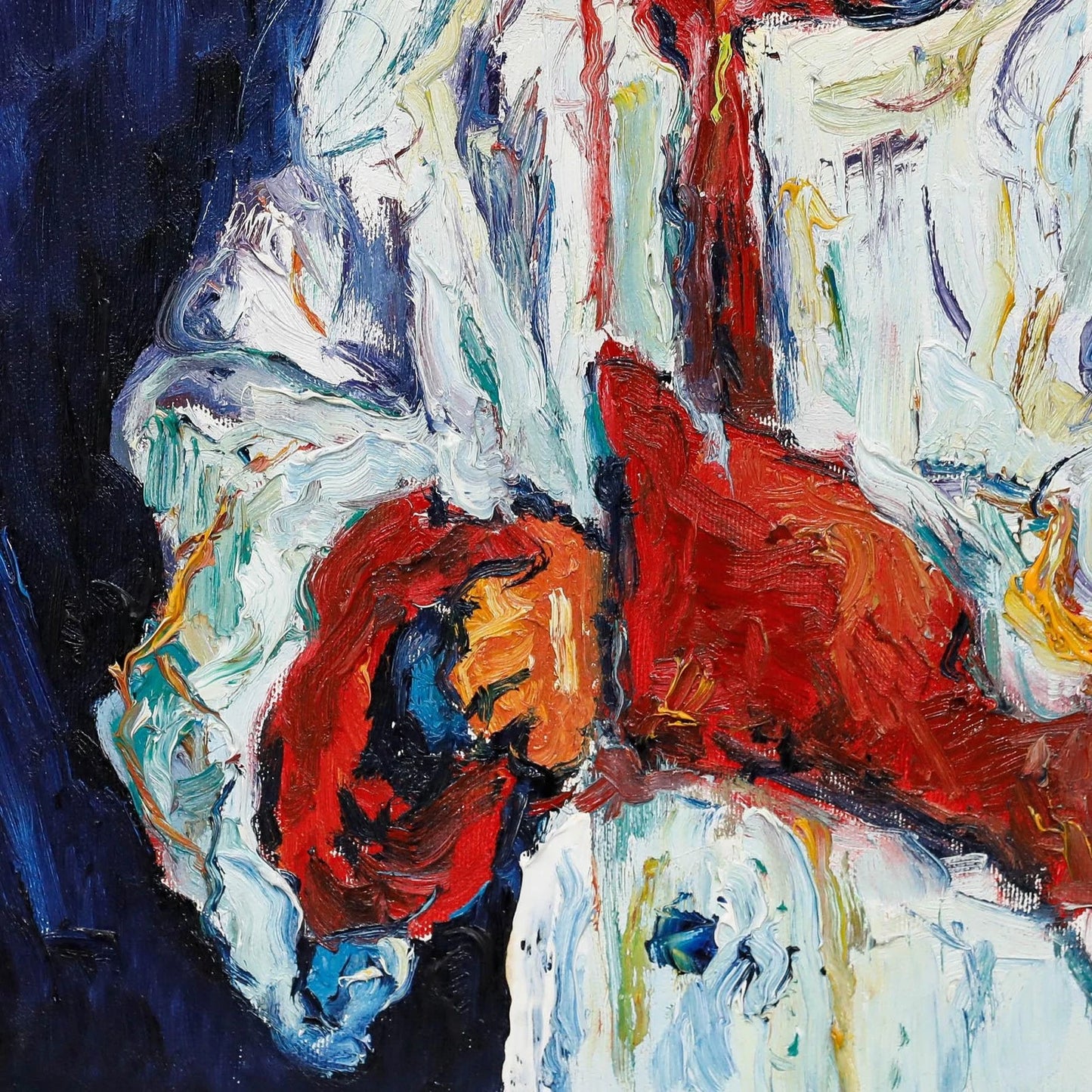 enfant de choeur portrait peinture huile sur toile avec cadre