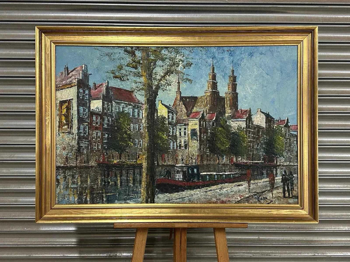 Beau grand tableau original huile de Paris et de la Seine signé - Kikooyou Art Gallery
