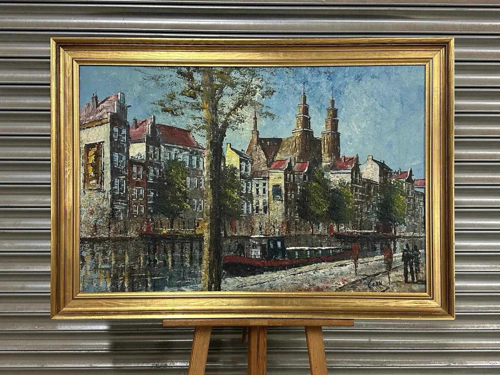 Beau grand tableau original huile de Paris et de la Seine signé - Kikooyou Art Gallery