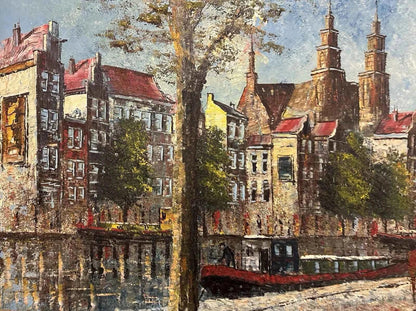 Beau grand tableau original huile de Paris et de la Seine signé - Kikooyou Art Gallery