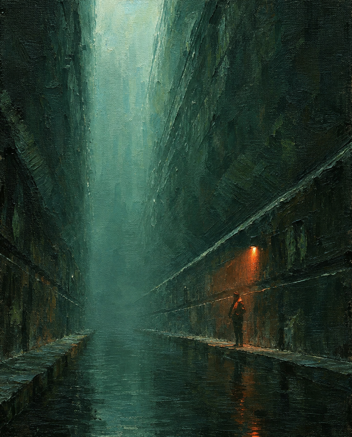 peinture huile sur toile faite SUR COMMANDE - ATMOSPHERE BROUILLARD STRANGE