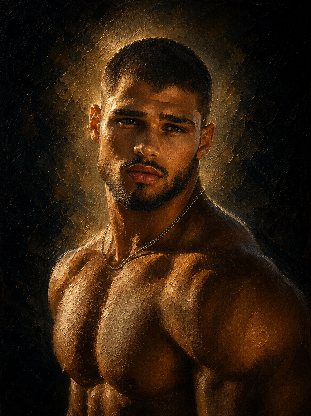 peinture huile sur toile faite sur commande - PORTRAIT BOGOSSE PECS