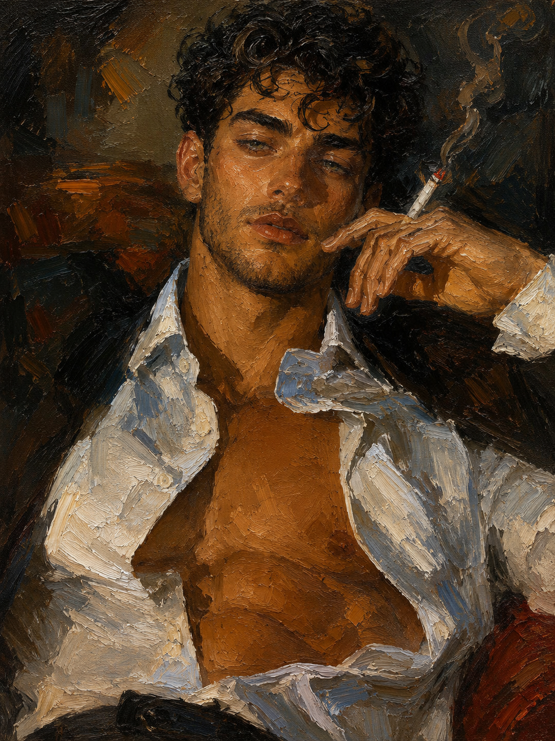peinture huile sur toile faite sur commande - PORTRAIT BOGOSSE