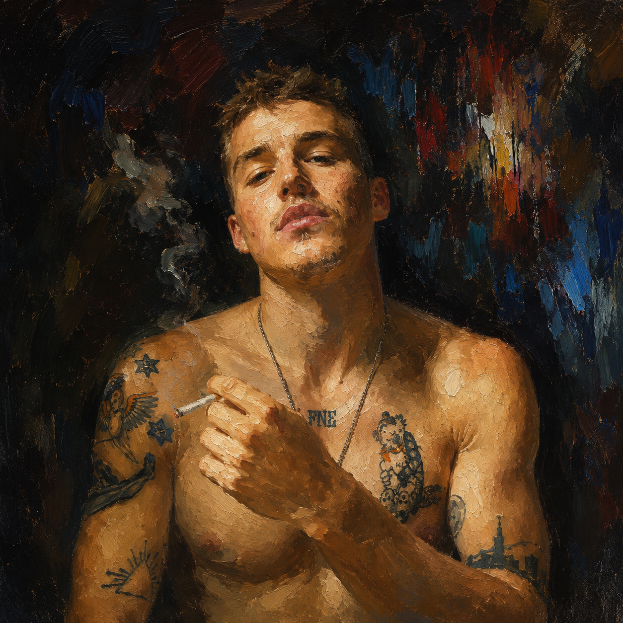 peinture huile sur toile faite sur commande - PORTRAIT BOGOSSE skin
