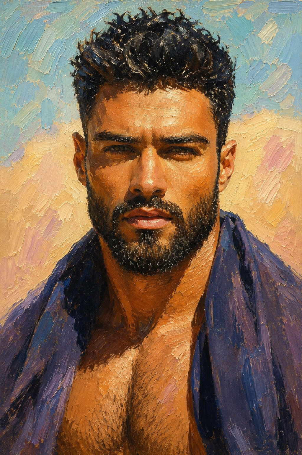 peinture huile sur toile faite sur commande - PORTRAIT BOGOSSE INDIEN