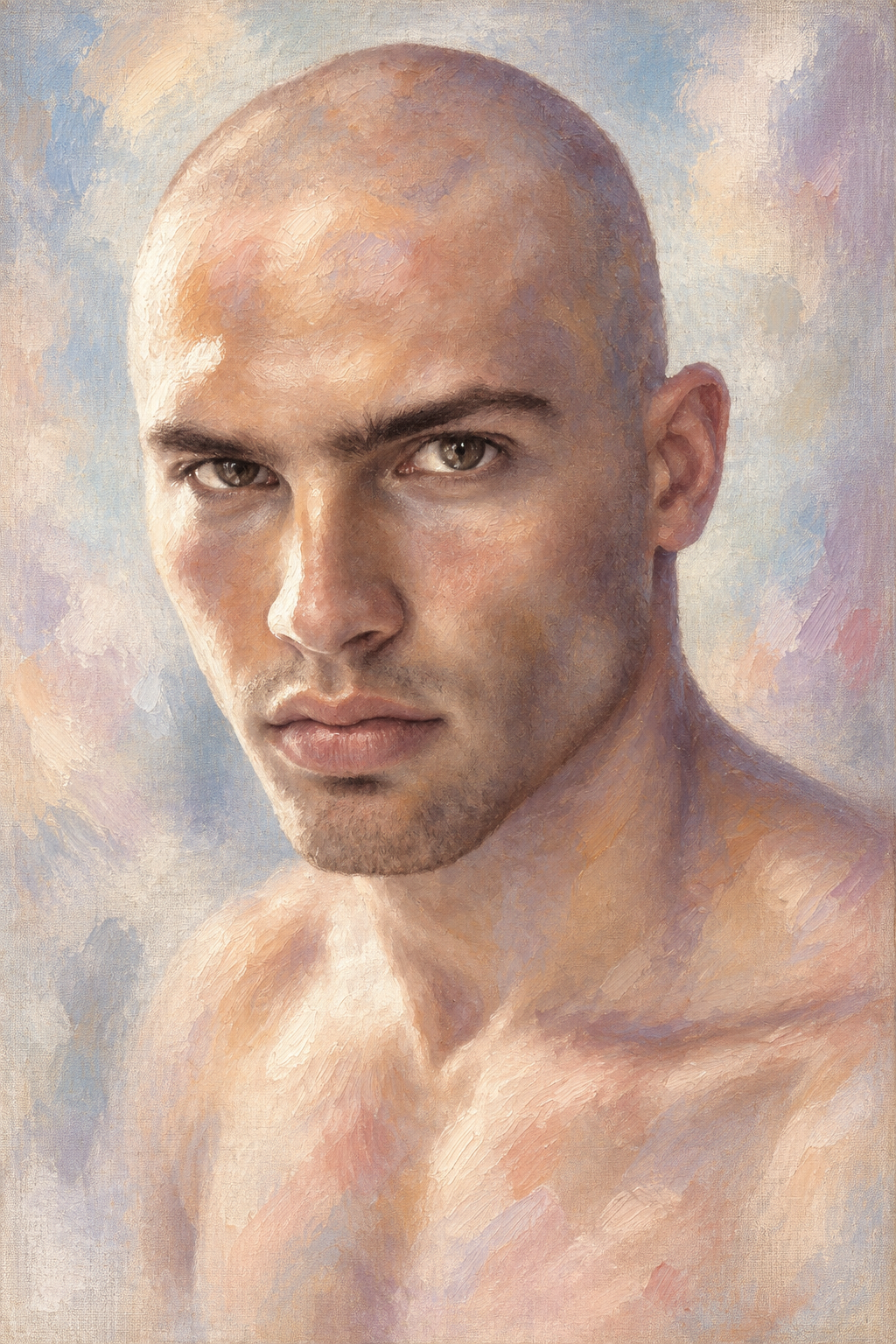 peinture huile sur toile faite sur commande - PORTRAIT BOGOSSE AUTRE TEMPS SKIN