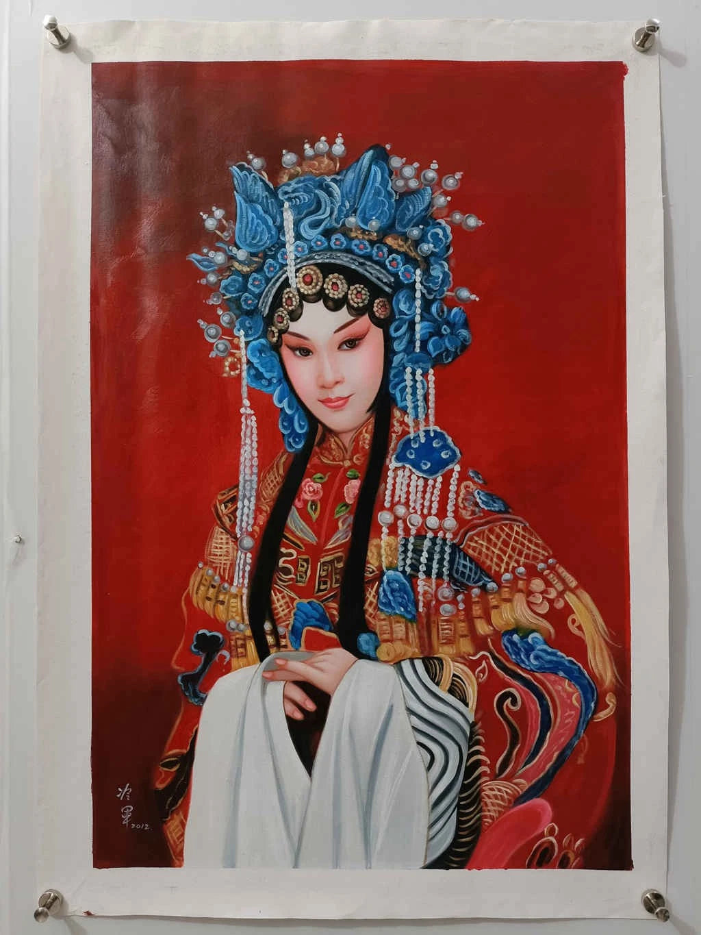 Portrait-traditionel-Peinture à l'huile sur toile "Beauté classique" peinte à la main chinoise par Chen Yifei