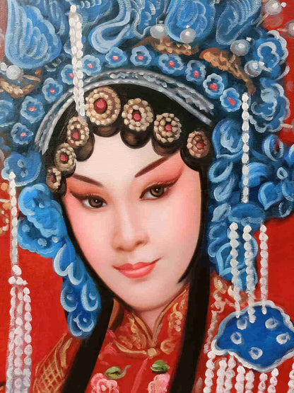 Portrait-traditionel-Peinture à l'huile sur toile "Beauté classique" peinte à la main chinoise par Chen Yifei