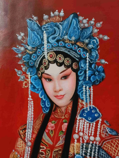 Portrait-traditionel-Peinture à l'huile sur toile "Beauté classique" peinte à la main chinoise par Chen Yifei