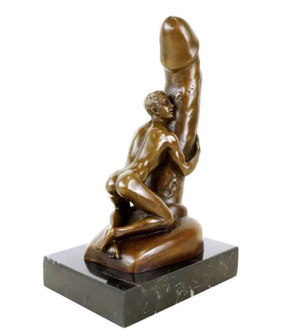art-décoration-gay-érotique-homme-nu-phallus-sculpture-statue-bronze