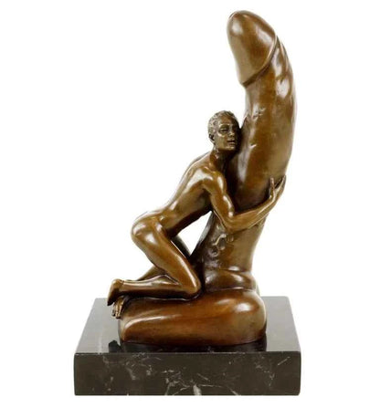 art-décoration-gay-érotique-homme-nu-phallus-sculpture-statue-bronze