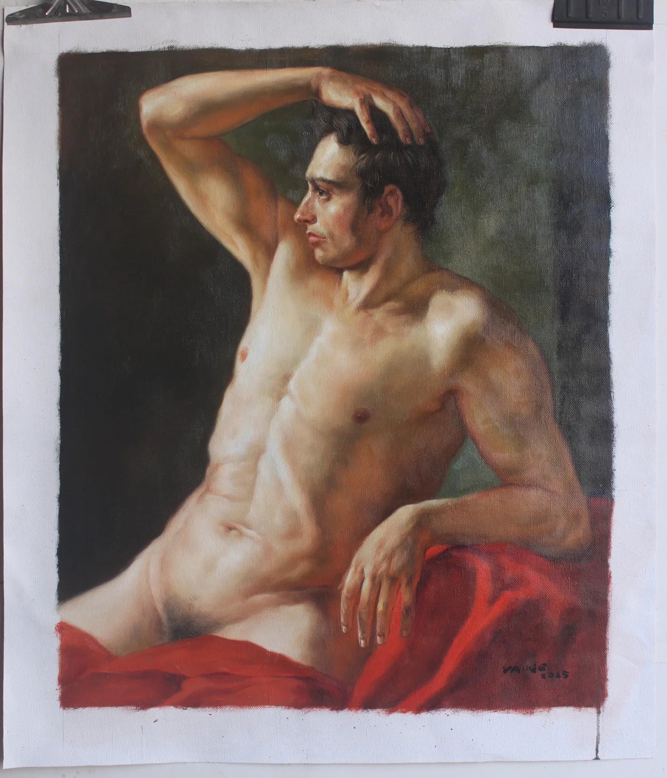 Torse masculin de profil d'après Théodore Géricault-Male torso in profile after Theodore Gericault