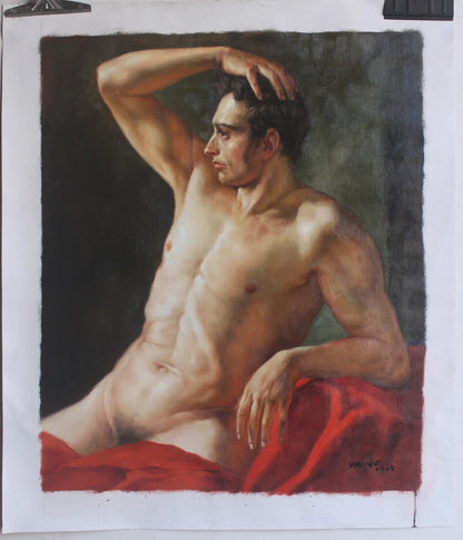 Torse masculin de profil d'après Théodore Géricault-Male torso in profile after Theodore Gericault