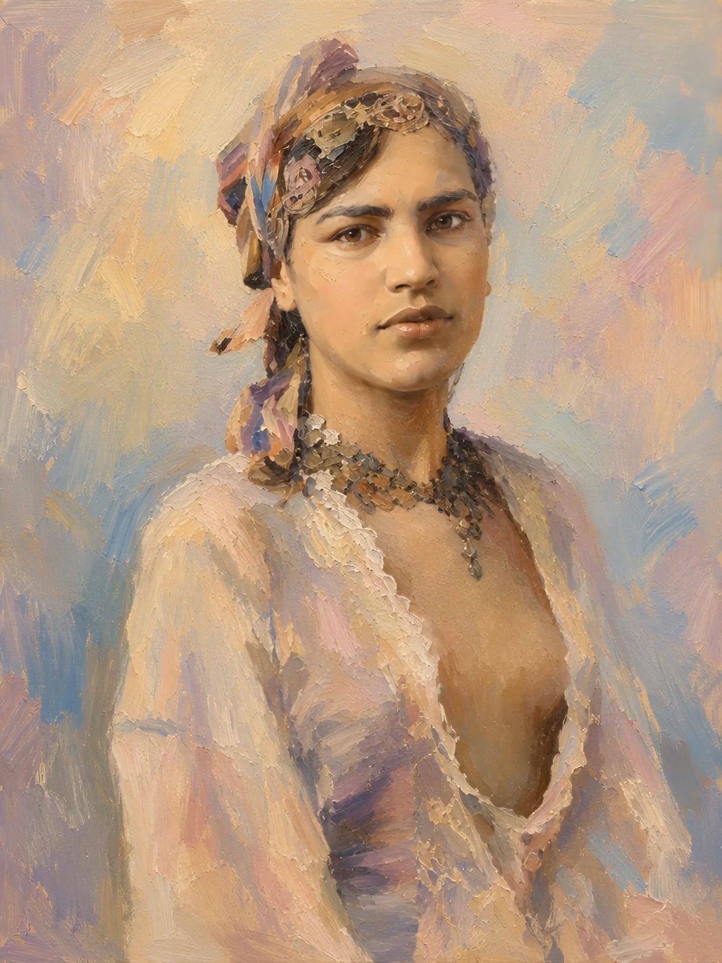 peinture huile sur toile faite sur commande - PORTRAIT AUTRE MONDE
